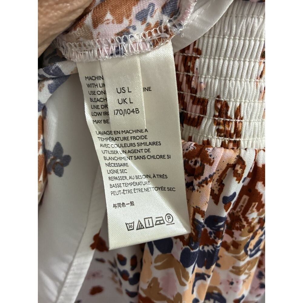 Free People "Run Free Blouse"-Floral Long Sleeve Size Large - Picture 7 of 8